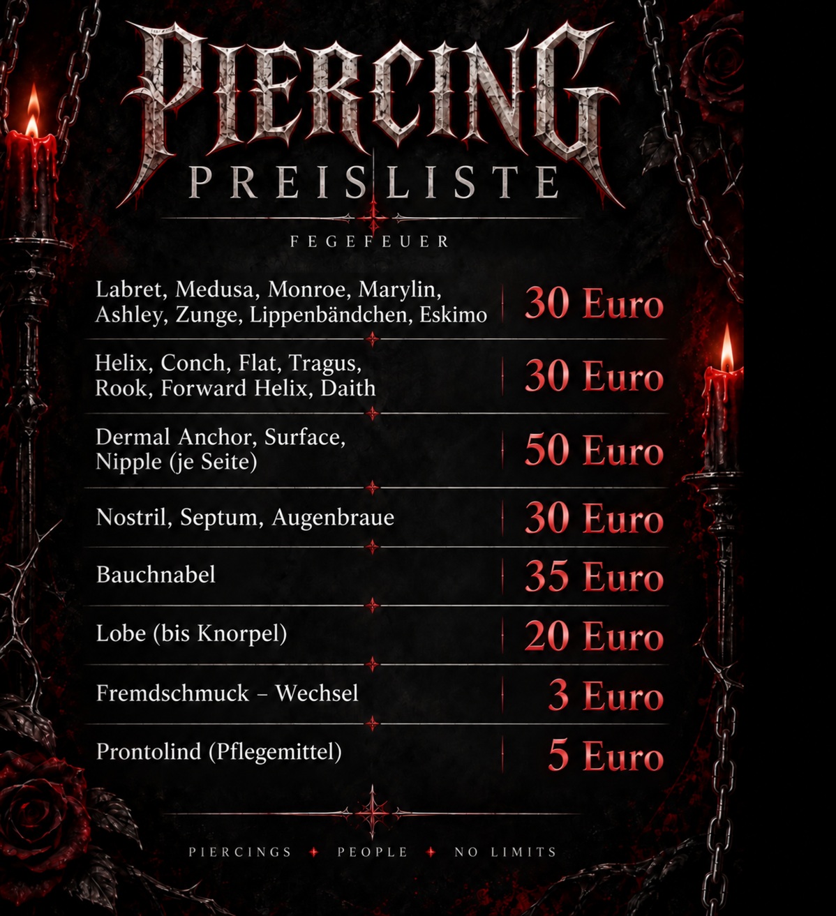 Preisliste Tattoos Fegefeuer Emden